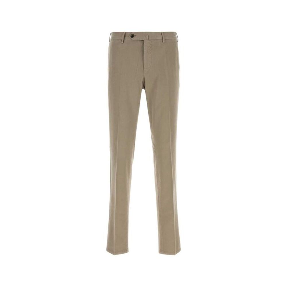Pt Torino Men Dove Grey Stretch Cotton Blend Pant